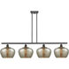 Ballston Large Fenton LED 48 inch Oil Rubbed Bronze Island Light Ceiling Light in Mercury Glass, Ballston