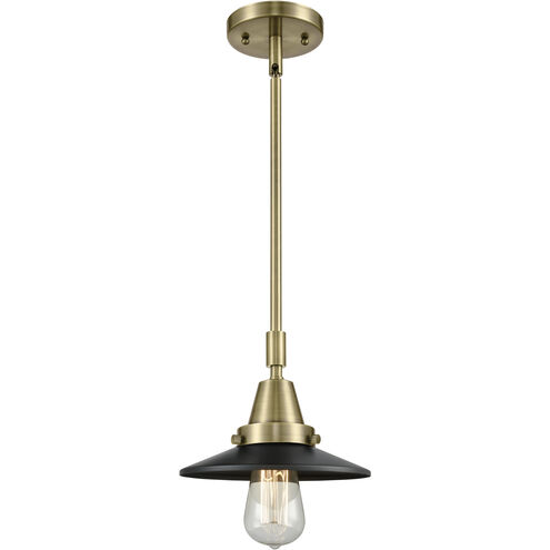 Franklin Restoration Railroad 1 Light 8 inch Antique Brass Mini Pendant Ceiling Light