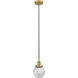 Edison Beacon LED 6 inch Brushed Brass Mini Pendant Ceiling Light