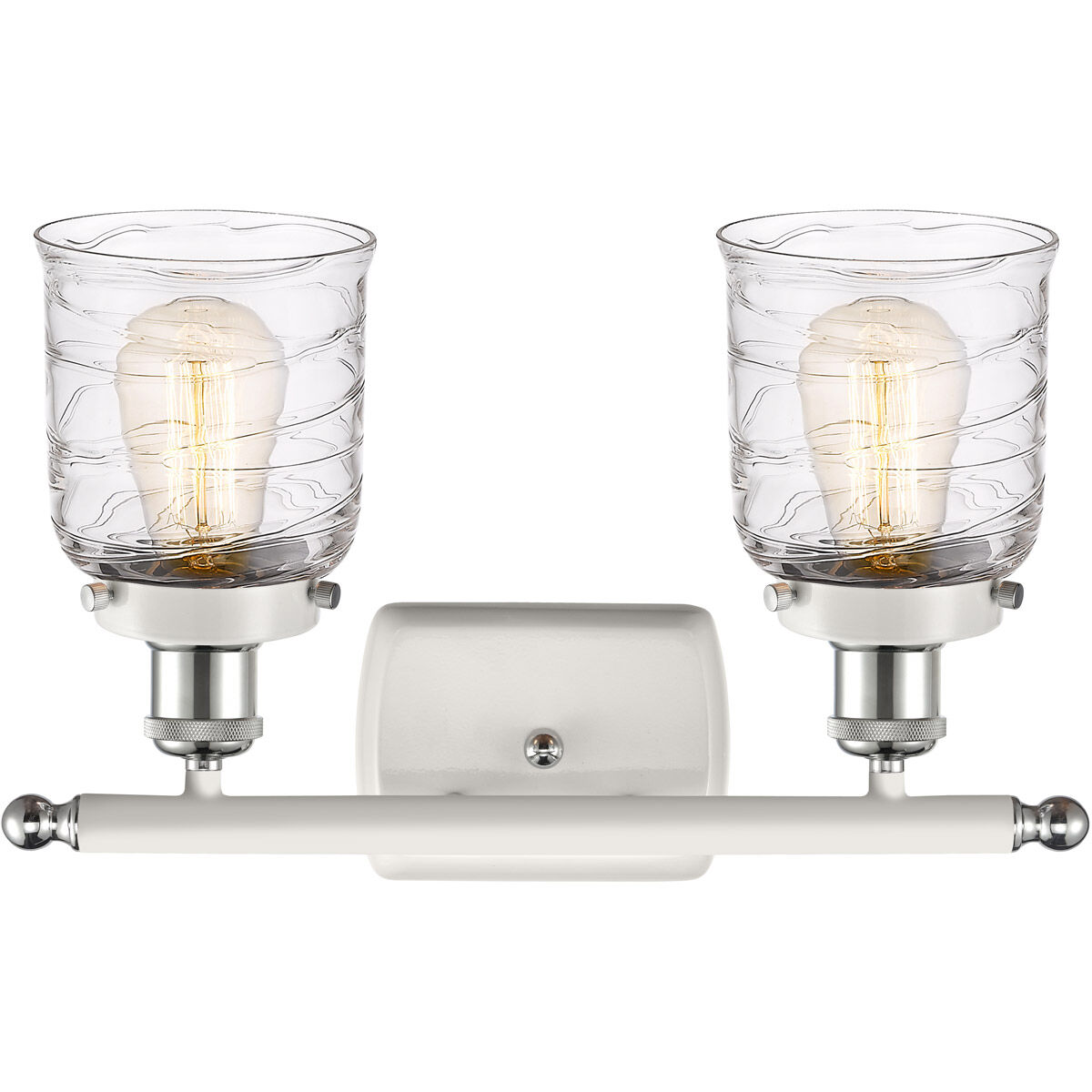 Ballston Bell LED 16 inch White and Polished Chrome Bath Vanity Light Wall Light in Clear with Cage