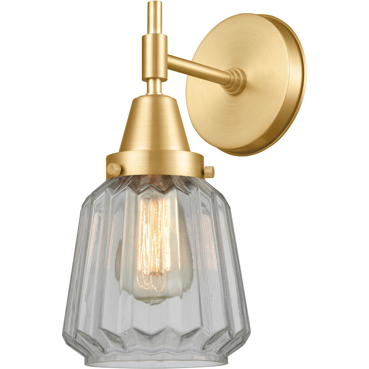 Caden LED 7 inch Satin Gold Sconce Wall Light