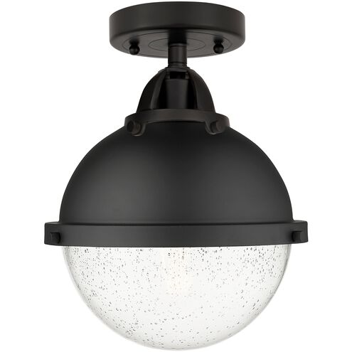 Nouveau 2 Hampden 1 Light 9 inch Matte Black Semi-Flush Mount Ceiling Light in Seedy Glass