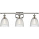 Ballston Castile 3 Light 26 inch Polished Nickel Bath Vanity Light Wall Light in Clear Glass, Ballston