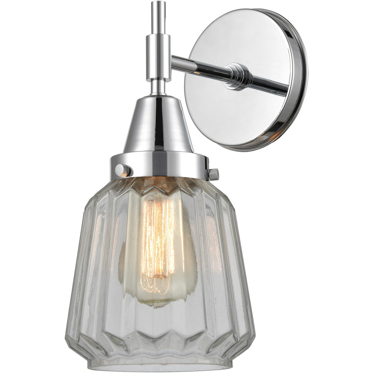 Caden 1 Light 6 inch Polished Chrome Sconce Wall Light in Clear Glass