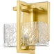 Striate LED 5.25 inch Satin Gold Bath Vanity Light Wall Light