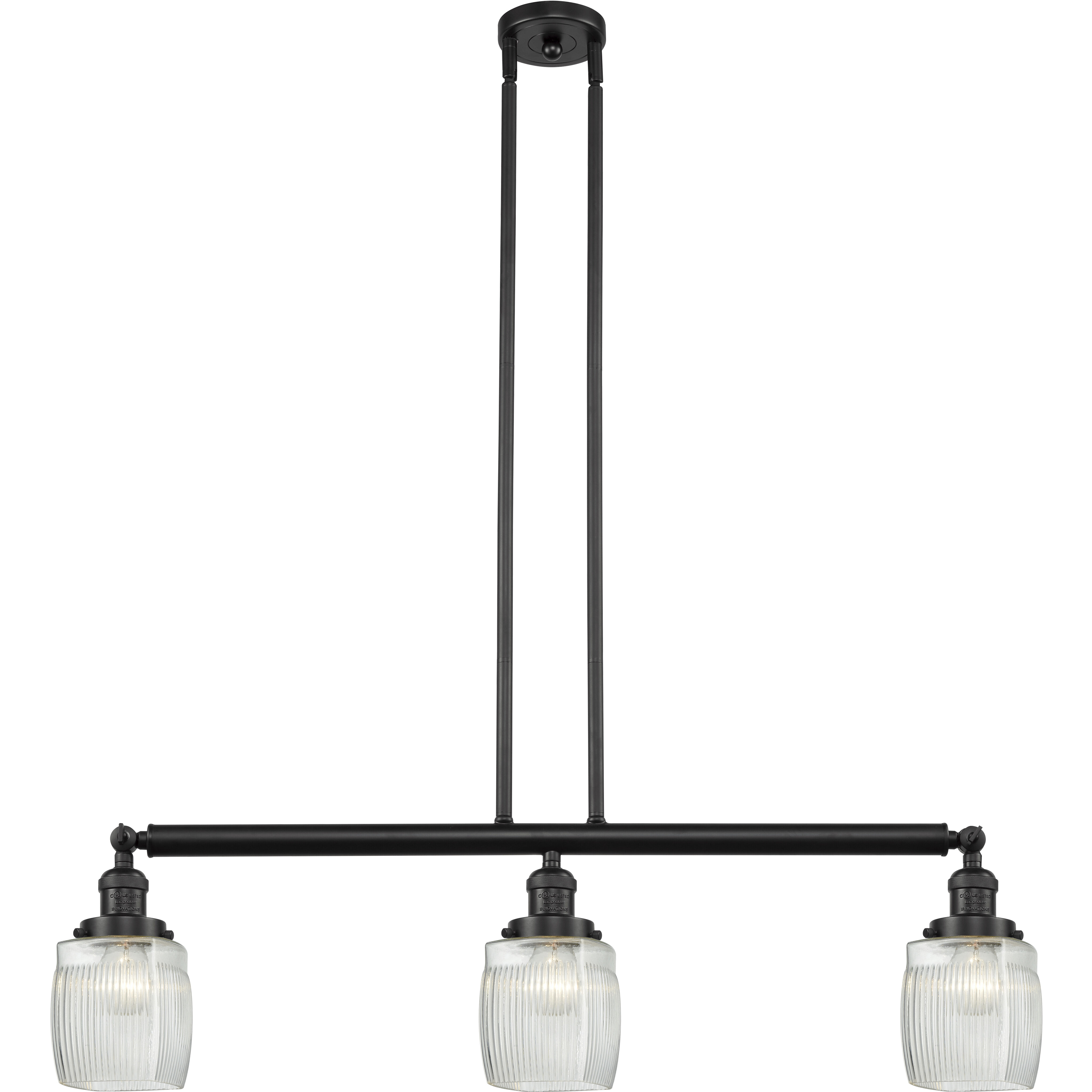 Franklin Restoration Colton 3 Light 38 inch Oil Rubbed Bronze Island Light Ceiling Light, Franklin Restoration