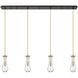 Owego 4 Light 47.5 inch Champagne Bronze Linear Pendant Ceiling Light in Clear Glass