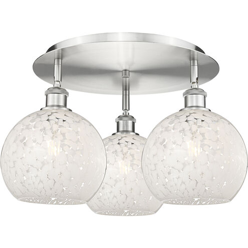 Ballston White Mouchette 3 Light 19.75 inch Satin Nickel Flush Mount Ceiling Light