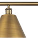 Ballston Cone 3 Light 39 inch Brushed Brass Island Light Ceiling Light