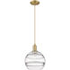 Arcadia Rochester 1 Light 10 inch Brushed Brass Mini Pendant Ceiling Light in Clear
