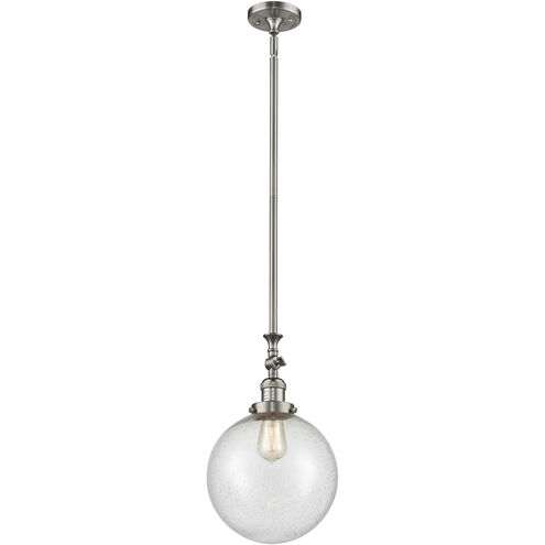 Franklin Restoration Beacon 1 Light 10 inch Brushed Satin Nickel Mini Pendant Ceiling Light in Incandescent, Seedy, Franklin Restoration