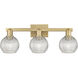 Arcadia Athens 3 Light 24.88 inch Brushed Brass Bath Vanity Light Wall Light
