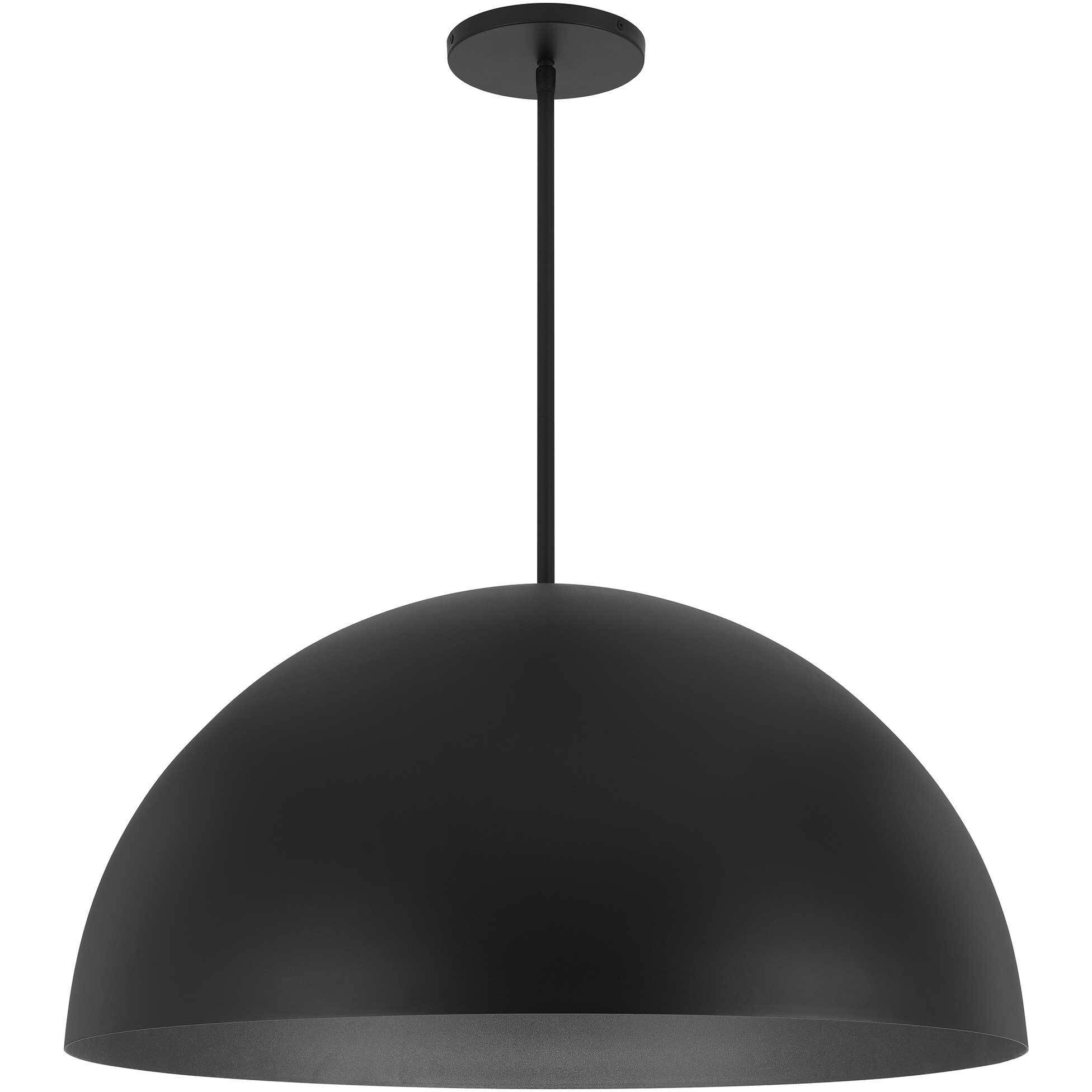 Half Round LED 31.5 inch Sand Black Outdoor Pendant