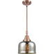 Franklin Restoration Large Bell 1 Light 8 inch Antique Copper Mini Pendant Ceiling Light in Silver Plated Mercury Glass