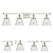 Ballston Small Cone LED 36 inch White and Polished Chrome Bath Vanity Light Wall Light in Seedy Glass