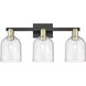 Arcadia Bella 3 Light 24.5 inch Black Antique Brass Bath Vanity Light Wall Light in Seedy