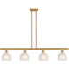 Ballston Dayton LED 48 inch Satin Gold Island Light Ceiling Light in White Glass, Ballston