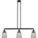 Franklin Restoration Chatham 3 Light 39 inch Matte Black Island Light Ceiling Light in Clear Glass, Franklin Restoration