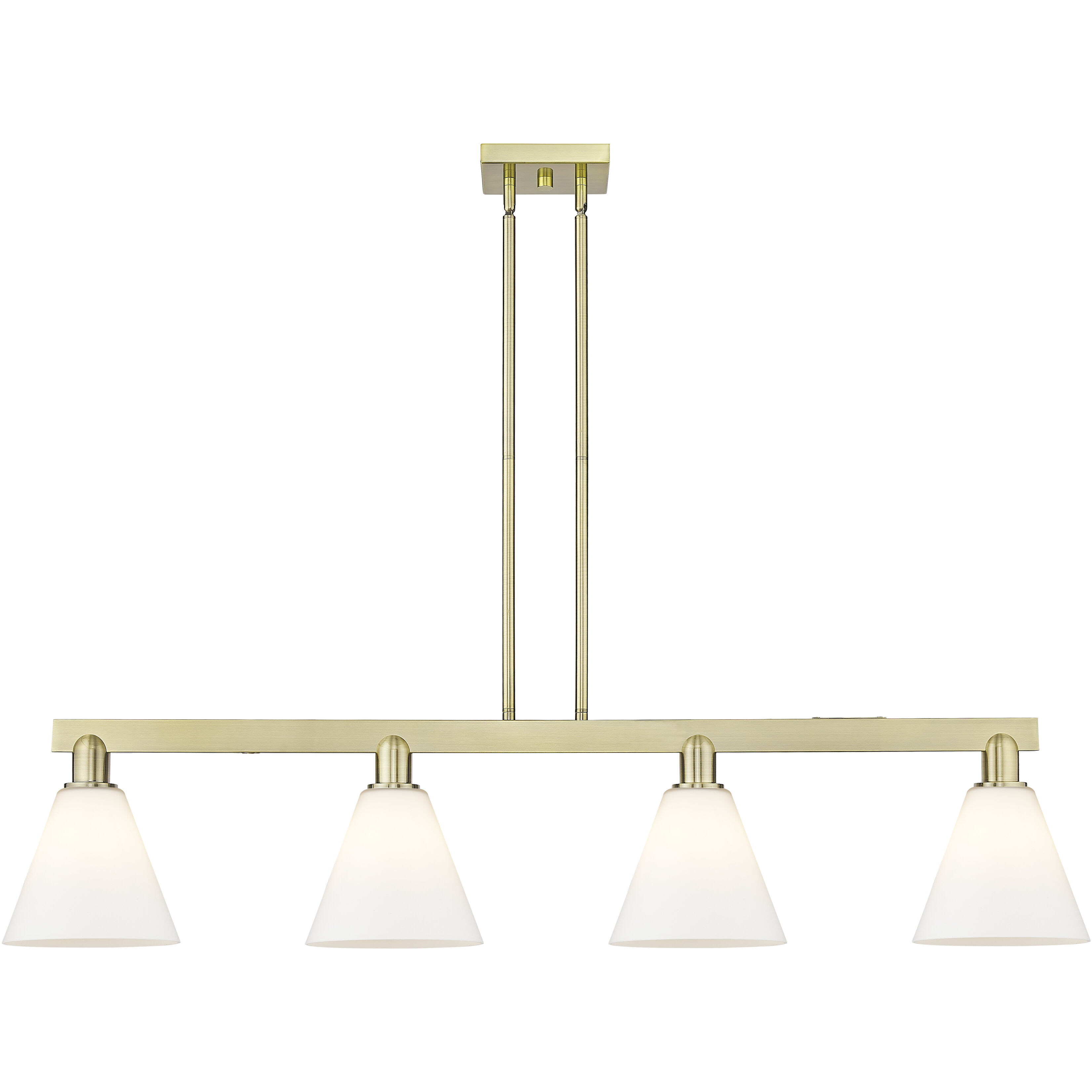 Arcadia Berkshire Glass Island Light Ceiling Light in Antique Brass, Matte White