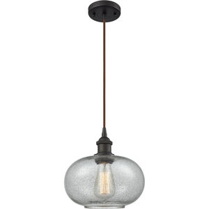 Ballston Gorham LED 10 inch Oil Rubbed Bronze Mini Pendant Ceiling Light in Charcoal Glass, Ballston
