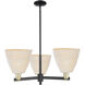Arcadia Bristol Natural 3 Light 31 inch Black Antique Brass Chandelier Ceiling Light