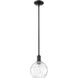 Arcadia Athens Water Glass 1 Light 8 inch Matte Black Mini Pendant Ceiling Light