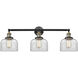 Franklin Restoration Large Bell LED 32 inch Black Antique Brass Bath Vanity Light Wall Light in Clear Glass, Franklin Restoration