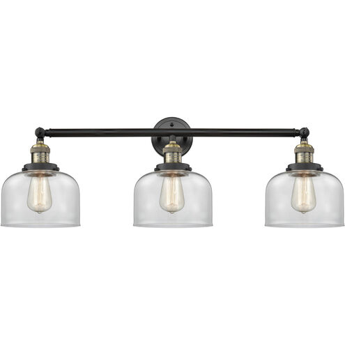Franklin Restoration Large Bell LED 32 inch Black Antique Brass Bath Vanity Light Wall Light in Clear Glass, Franklin Restoration