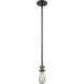 Franklin Restoration Bell Cage LED 9 inch Black Antique Brass Mini Pendant Ceiling Light in Plated Smoke, Franklin Restoration