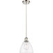 Ballston Dome 1 Light 8 inch Polished Nickel Mini Pendant Ceiling Light in Seedy Glass