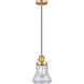Franklin Restoration Bellmont LED 6 inch Satin Gold Mini Pendant Ceiling Light