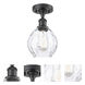 Edison Waverly 1 Light 6 inch Matte Black Semi-Flush Mount Ceiling Light