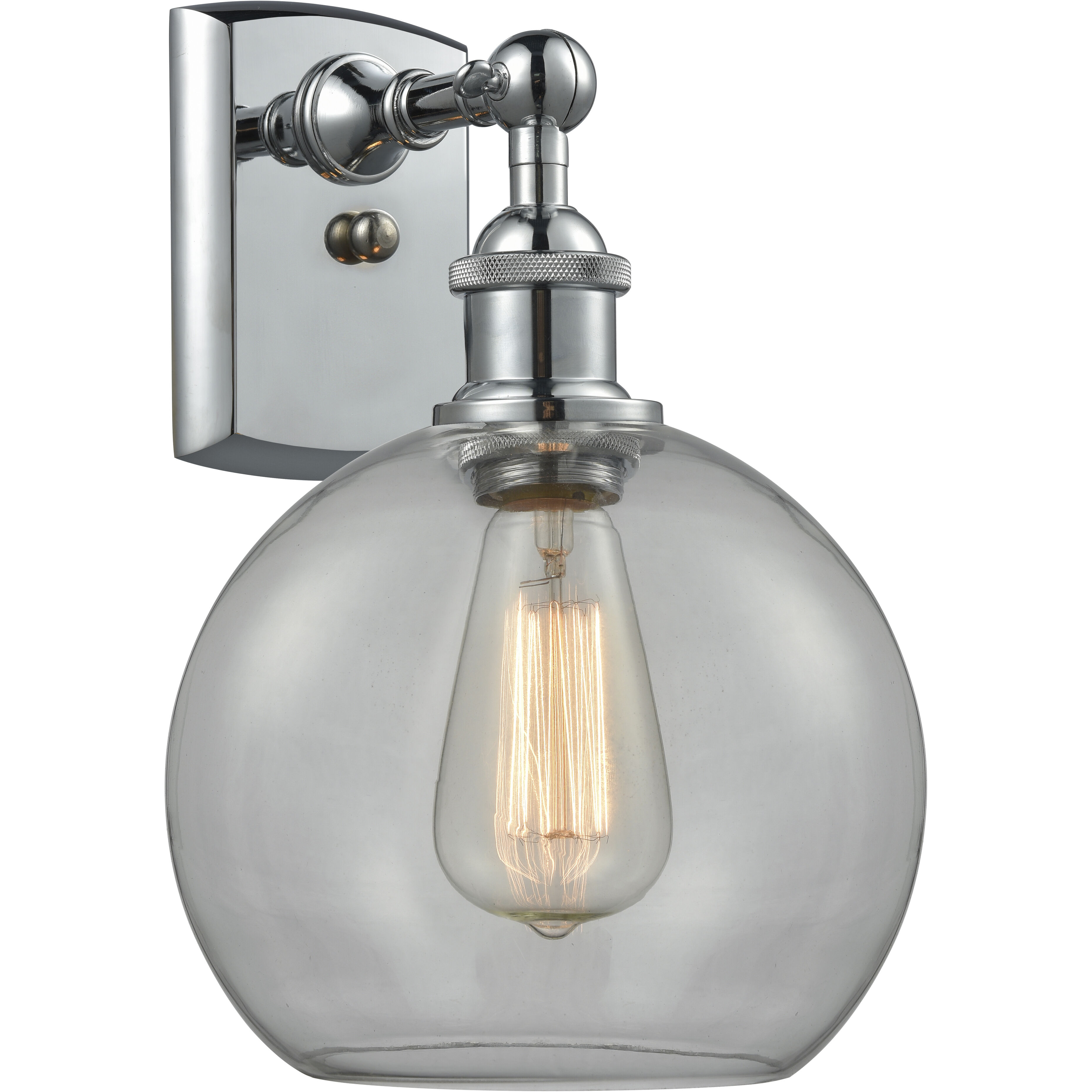 Ballston Athens 1 Light 8 inch Polished Chrome Sconce Wall Light in Clear Glass, Ballston