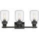 Somers 3 Light 24 inch Weathered Zinc Bath Vanity Light Wall Light in Clear Glass