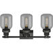 Somers 3 Light 24 inch Weathered Zinc Bath Vanity Light Wall Light in Plated Smoke Glass