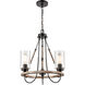 Paladin 3 Light 19 inch Matte Black Mini Chandelier Ceiling Light