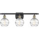 Ballston Small Deco Swirl 3 Light 26 inch Black Antique Brass Bath Vanity Light Wall Light, Ballston