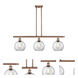 Ballston Athens 3 Light 36 inch Antique Copper Island Light Ceiling Light in Clear Glass, Ballston