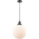 Franklin Restoration Beacon LED 12 inch Oil Rubbed Bronze Mini Pendant Ceiling Light in Matte White