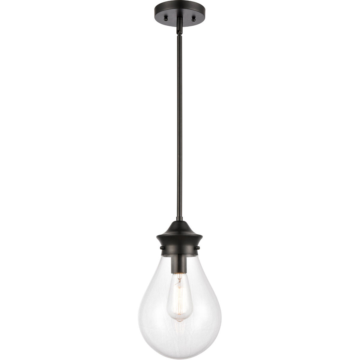 Genesis 1 Light 7.88 inch Matte Black Mini Pendant Ceiling Light