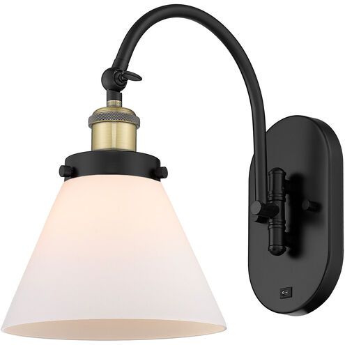 Franklin Restoration Cone 1 Light 8 inch Black Antique Brass Sconce Wall Light