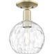 Arcadia Athens Water Glass 1 Light 8 inch Antique Brass Semi-Flush Mount Ceiling Light