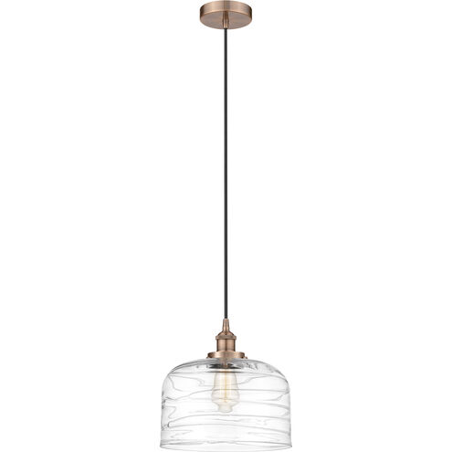 Edison Bell 1 Light 12 inch Antique Copper Mini Pendant Ceiling Light