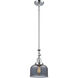 Franklin Restoration Bell LED 8 inch Polished Chrome Mini Pendant Ceiling Light in Plated Smoke, Franklin Restoration