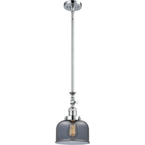 Franklin Restoration Bell LED 8 inch Polished Chrome Mini Pendant Ceiling Light in Plated Smoke, Franklin Restoration