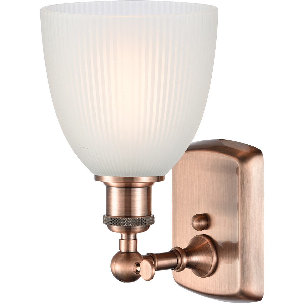 Ballston Castile 1 Light 6 inch Antique Copper Sconce Wall Light in White Glass, Ballston