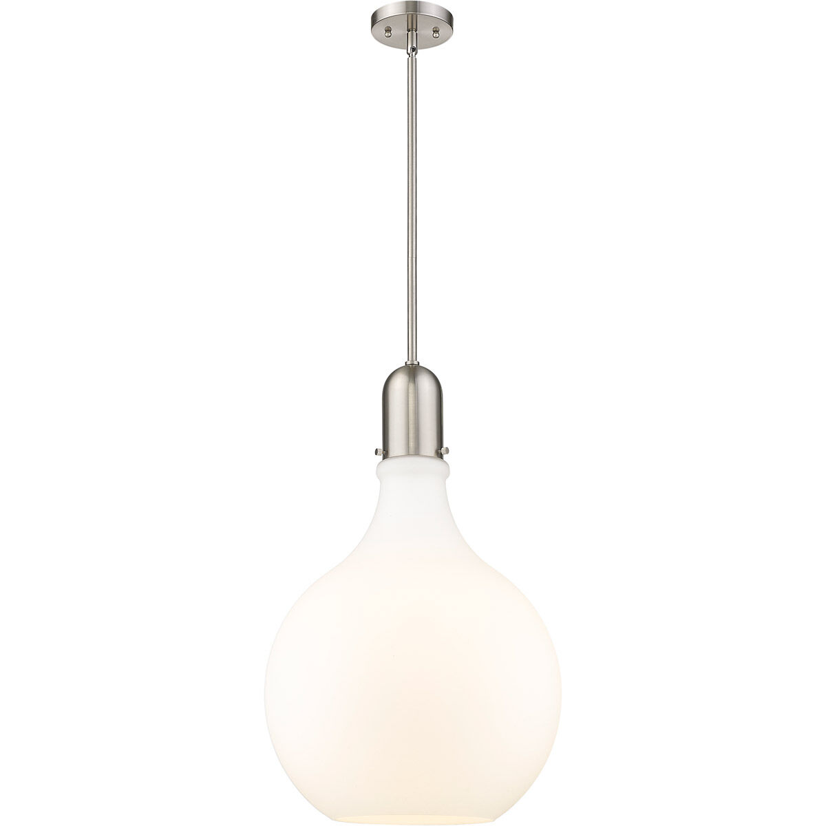 Amherst 1 Light 16 inch Brushed Satin Nickel Pendant Ceiling Light in Matte White Glass