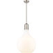 Amherst 1 Light 16 inch Brushed Satin Nickel Pendant Ceiling Light in Matte White Glass
