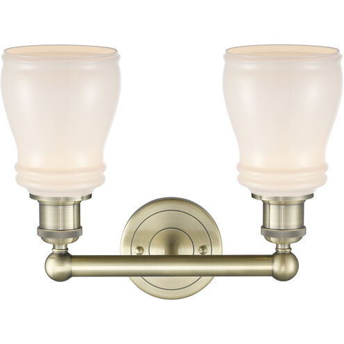 Ellery 2 Light 13.75 inch Antique Brass and White Bath Vanity Light Wall Light