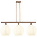 Ballston White Venetian 3 Light 38.5 inch Antique Copper Stem Hung Island Light Ceiling Light
